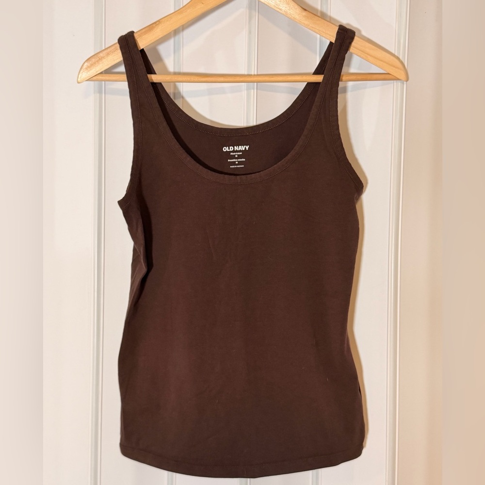 Old Navy Dark Brown Scoop Neck Tank Top